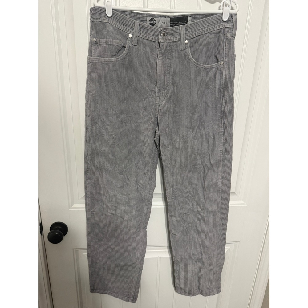 Vtg Levi's Pants Mens 32x32 SilverTab Loose Grey Corduroy Straight Leg Baggy EUC